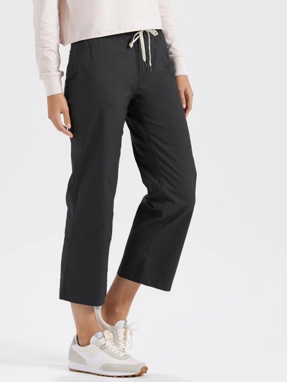 Vuori Women's Ripstop Wide Leg Cropped Pant Charcoal Grey Organic Cotton Size S